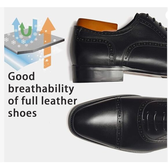 ALIPASINM - Men - Dress Shoes Oxford - Black Leather - 11.5 - Picture 4 of 10